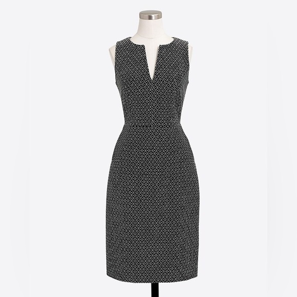 J. CREW Polka-dot Split-neck
Dress Black White Sleeveless Sheath Size 6‎ Work - Picture 1 of 7
